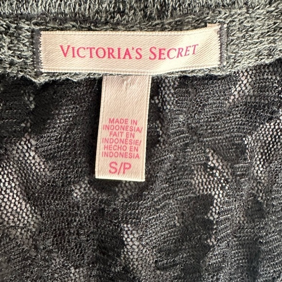 Victoria’s Secret heathered gray lightweight sweatshirt w lace inset Small - Picture 11 of 12